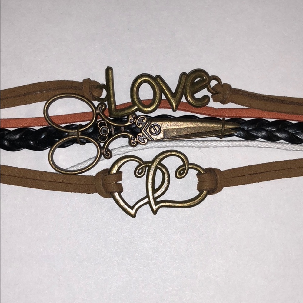 Scissors/Love Infinity Bracelet